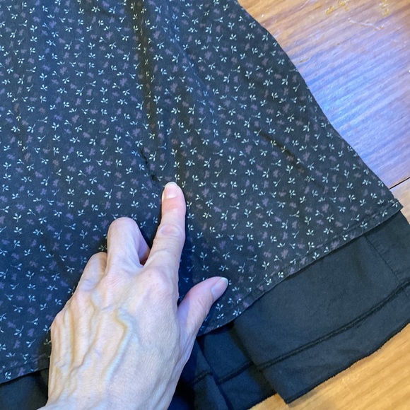 NEIGE 7 Charcoal Layered Dress Tiny Floral Print Flutter Sleeve - Picture 5 of 8